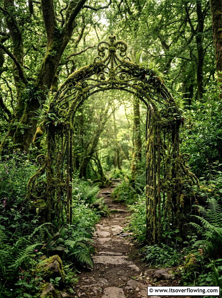 Moss archway detail - 25 garden ideas with moss art