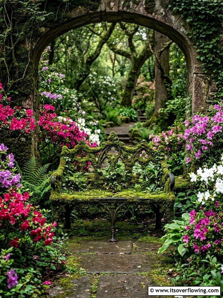 Moss furniture covering - 25 garden ideas with moss art