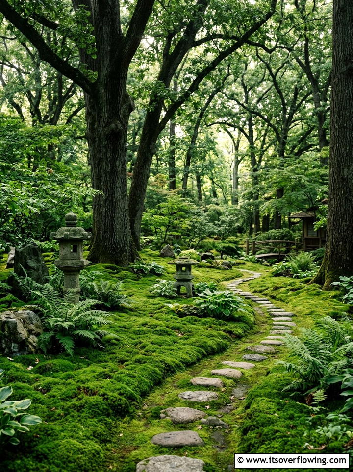 Moss garden for shade - 25 creative garden ideas with clover lawn alternatives