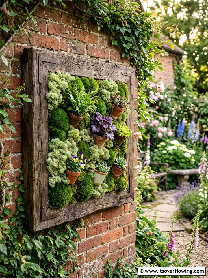 Moss garden frame - 25 garden ideas with moss art
