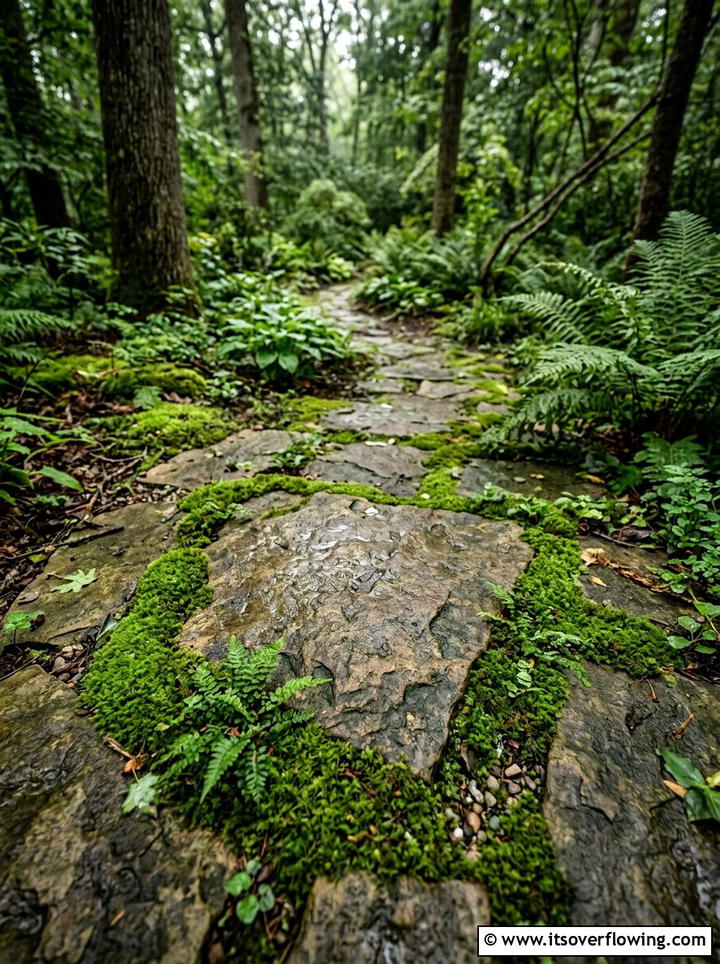 Moss stepping stone - 25 garden ideas with moss art