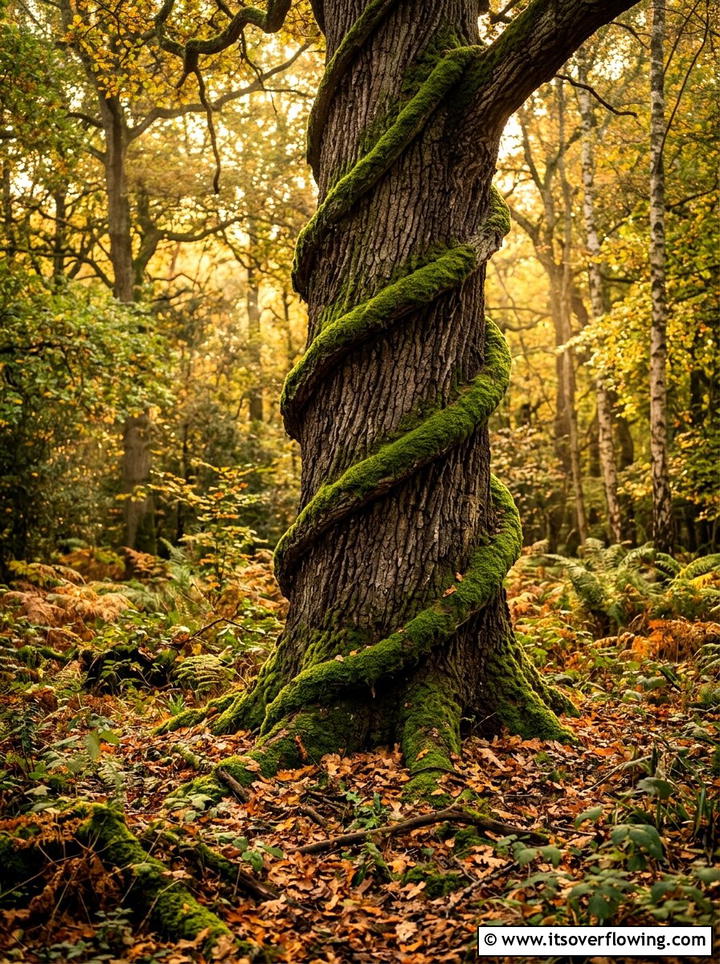 Moss tree trunk art - 25 garden ideas with moss art