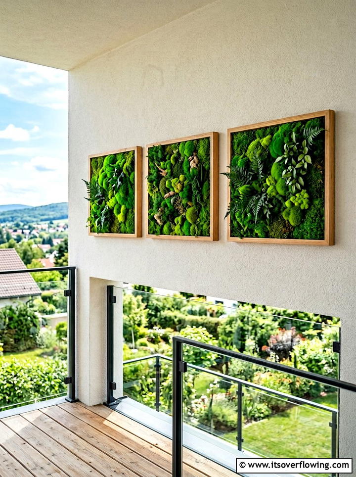 Moss wall art - 25 garden decor ideas for apartments