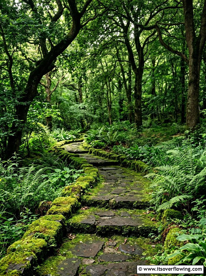 Mossy Garden Path - 25 garden ideas with stepping stones