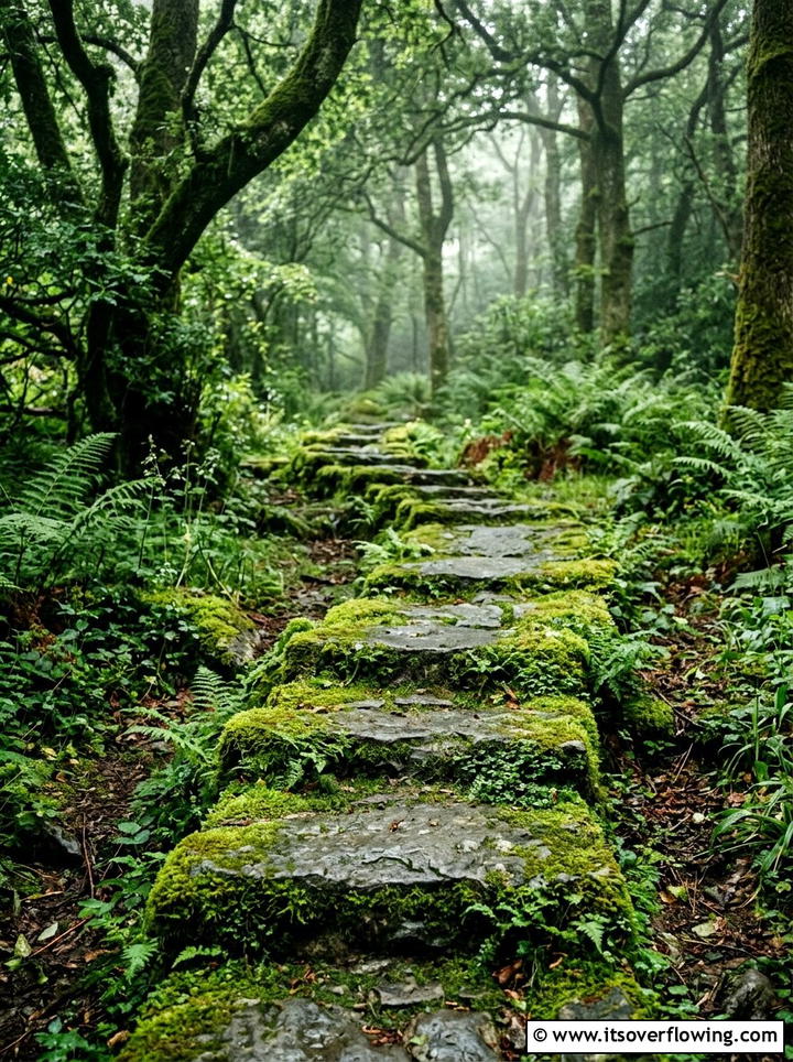 Mossy Stone Garden Walkway - 25 garden design ideas for narrow pathways