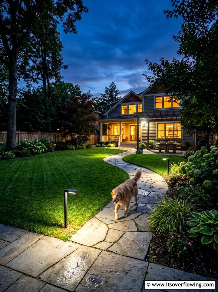 Motion Sensor Outdoor Lighting - 25 backyard decorating ideas with pet friendly setup