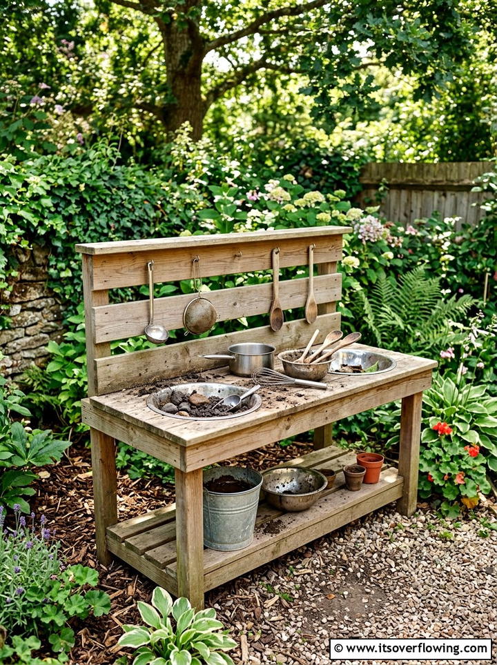 Mud Kitchen - 25 garden ideas for kids