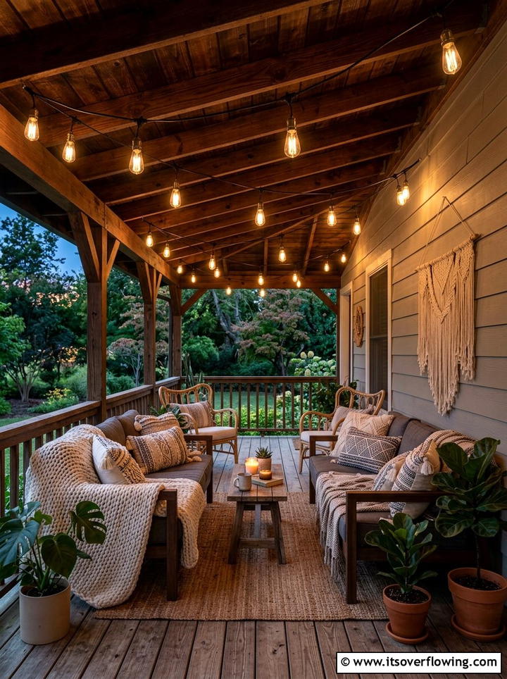 Mudcloth Pillow Covers - 25 front porch decor ideas with boho textures