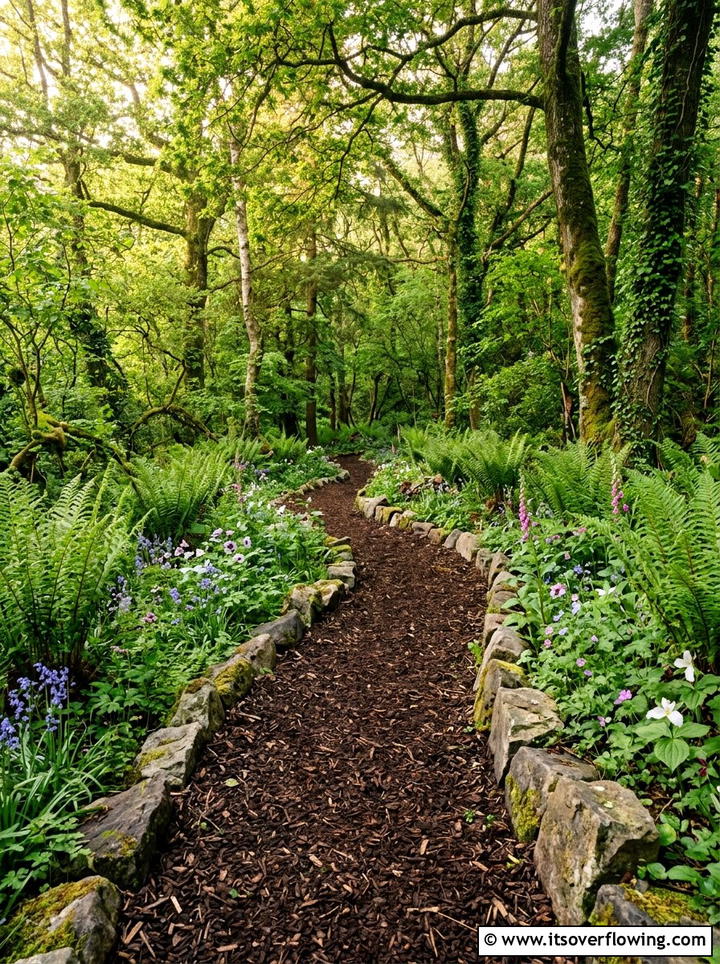 Mulch Garden Path - 25 cheap garden ideas with pathways