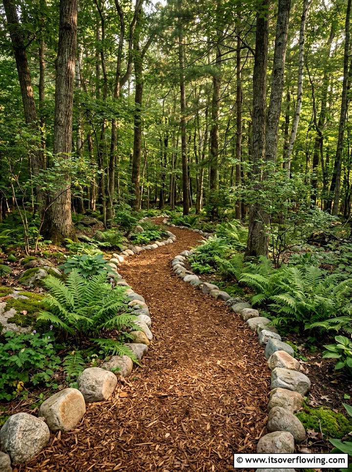 Mulch Walkway - 25 backyard ideas with mulch beds