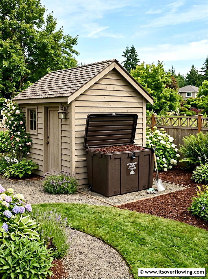 Mulch storage plastic box - 25 recycled garden ideas with storage bins