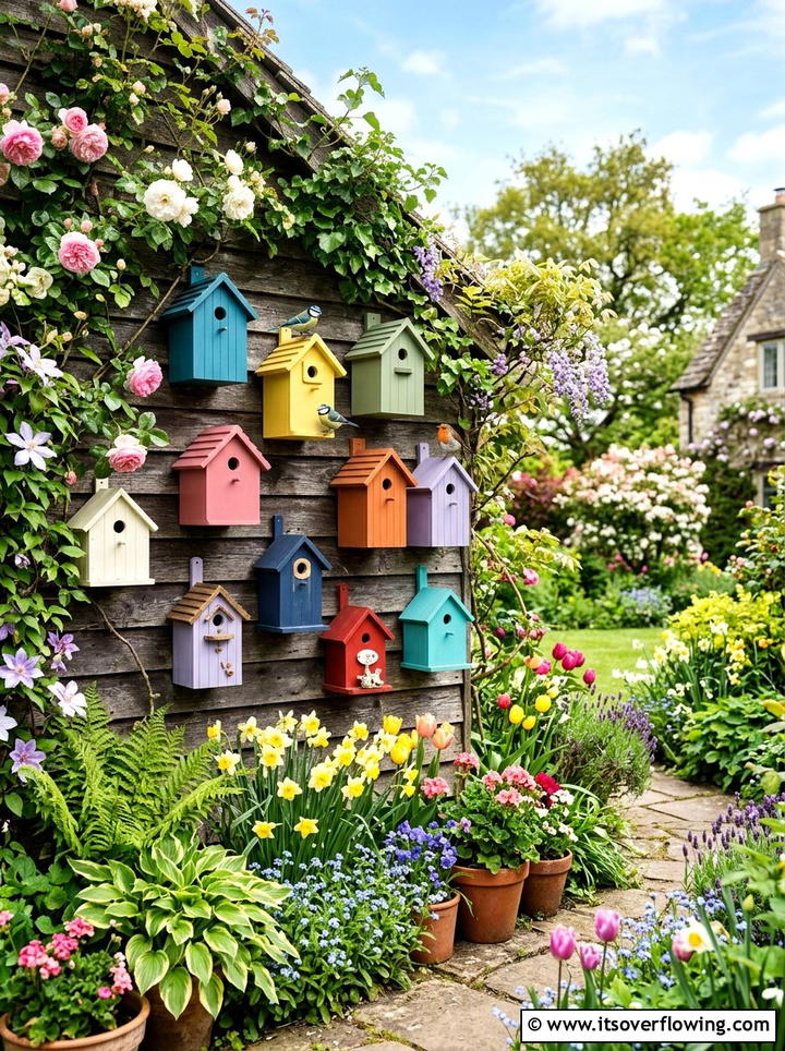 Multi Birdhouse Garden Wall - 25 garden ideas with wall decor