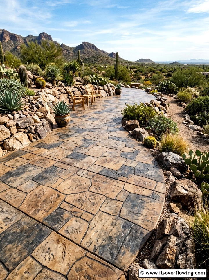 Multi Colored Concrete - 25 backyard ideas with stamped concrete