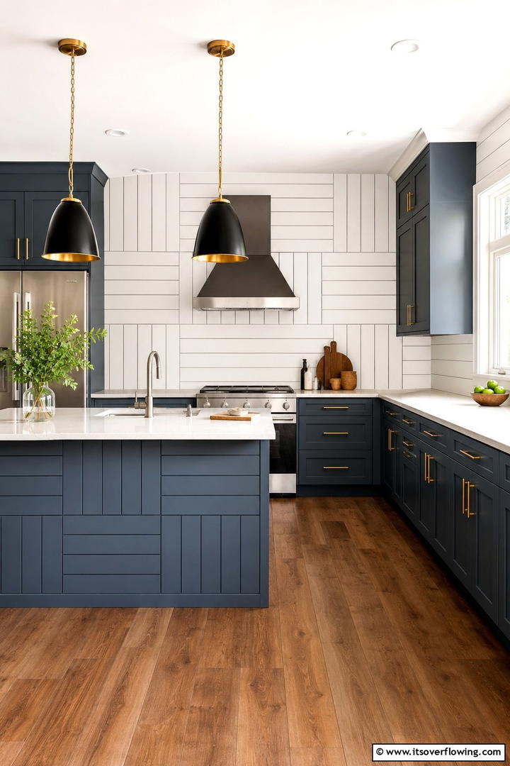 Multi Directional Shiplap Layout - 30 Shiplap Backsplash Ideas to Elevate Kitchen Design