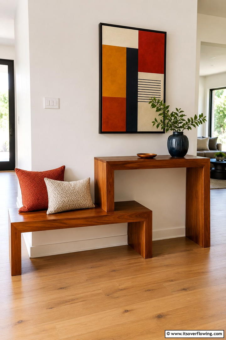 Multi Functional Bench with Table - 30 Functional Mudroom Bench Ideas for Organized Entryways