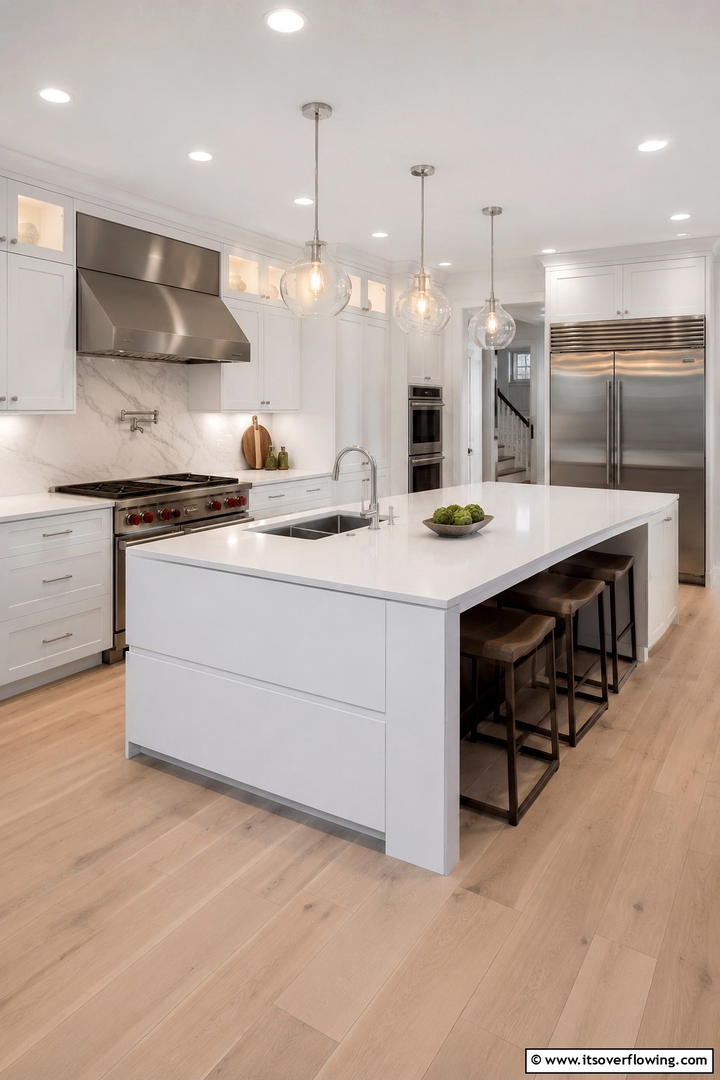 Multi Functional Islands - 30 Scandinavian Kitchen Ideas- Minimalist & Cozy Designs