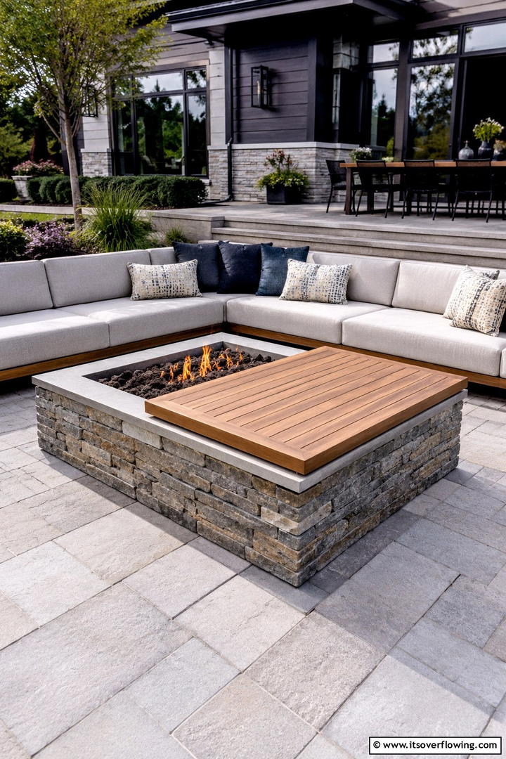 Multi Functional Outdoor Square Fire Pit - 30 Square Fire Pit Ideas for Modern Outdoor Gathering Spaces