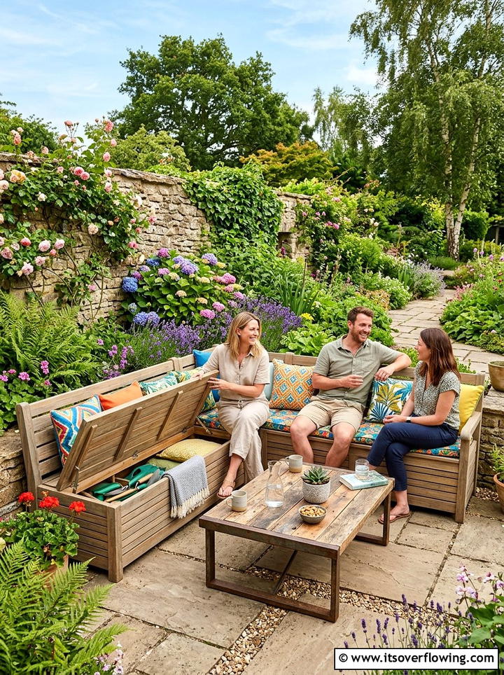 Multi Functional Seating Area - 25 garden ideas for townhouses