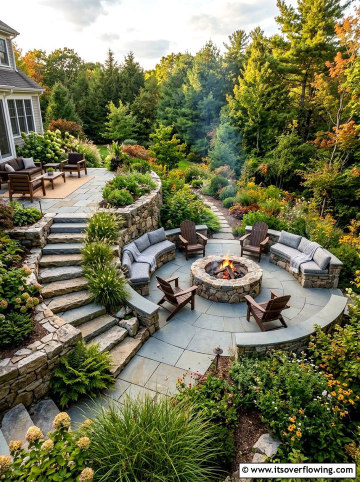 Multi Level Backyard Fire Pit - 25 creative garden ideas with fire pit circles