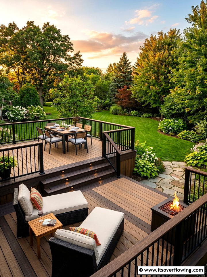 Multi Level Composite Deck - 25 backyard ideas with composite deck