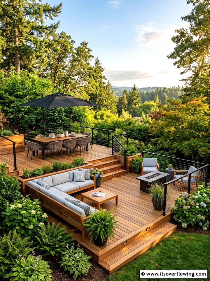 Multi Level Deck - 25 backyard ideas with wood deck