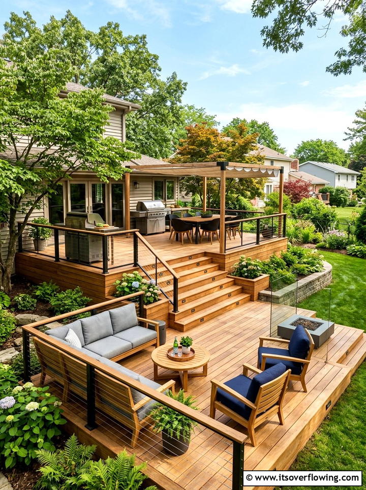 Multi Level Deck - 25 garden design ideas with height variation