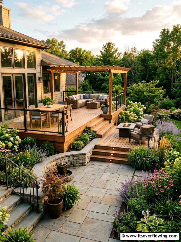 Multi Level Deck And Patio - 25 garden design ideas with deck and patio