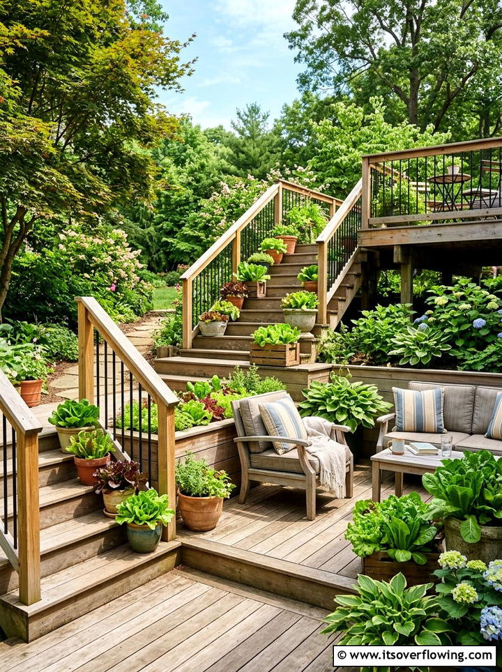 Multi Level Deck Garden - 25 creative garden ideas with salad gardens