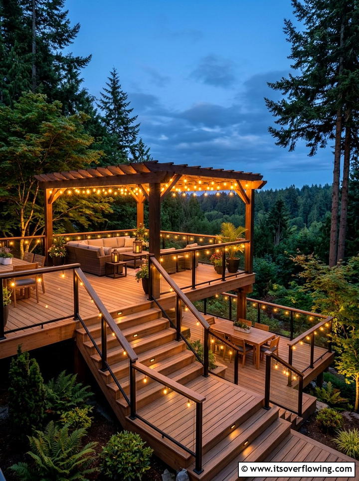 Multi Level Deck Pergola Lighting - 25 backyard decorating ideas with pergola string lights