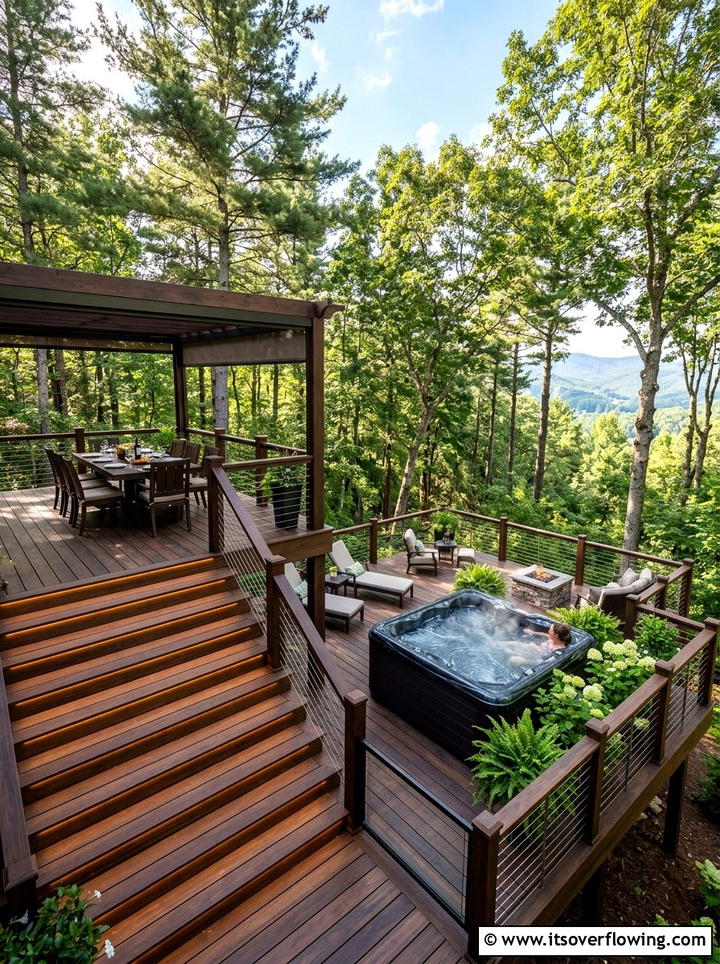 Multi Level Deck With Hot Tub - 25 backyard ideas with hot tub