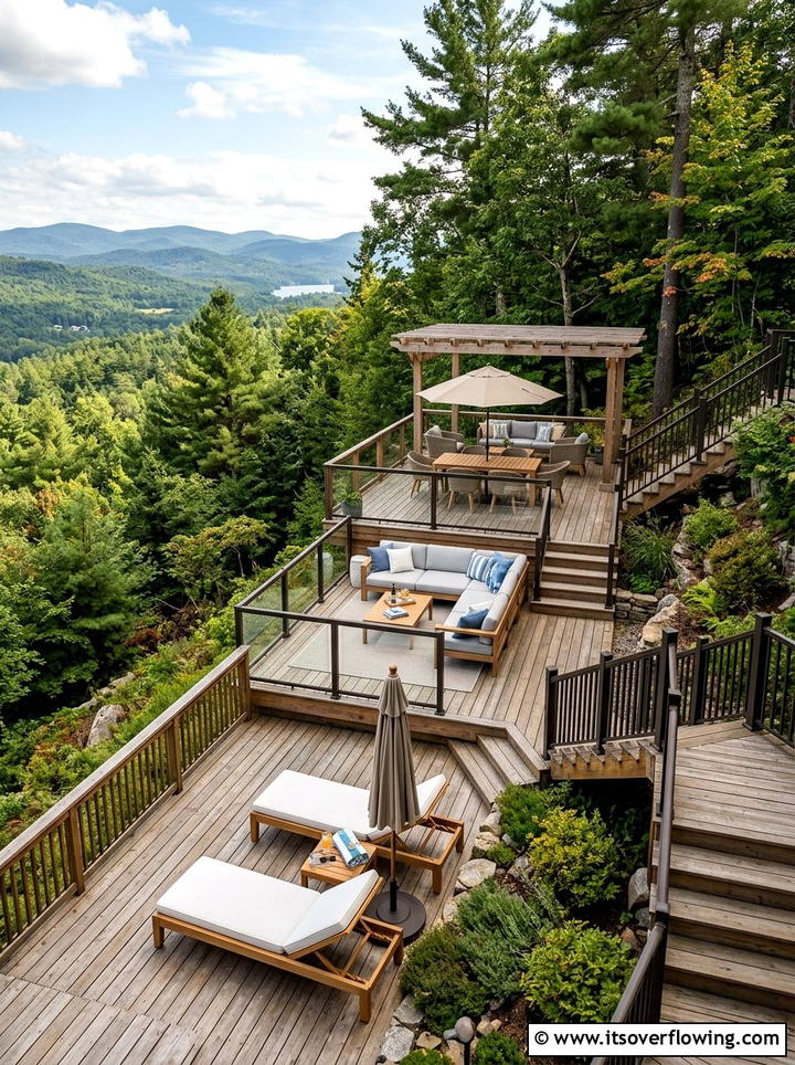Multi Level Deck With Lounging Zones - 25 backyard ideas with lounge area