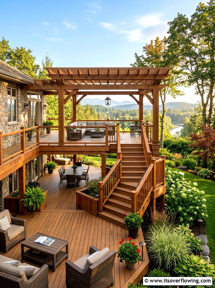 Multi Level Deck With Pergola - 25 backyard ideas with pergola
