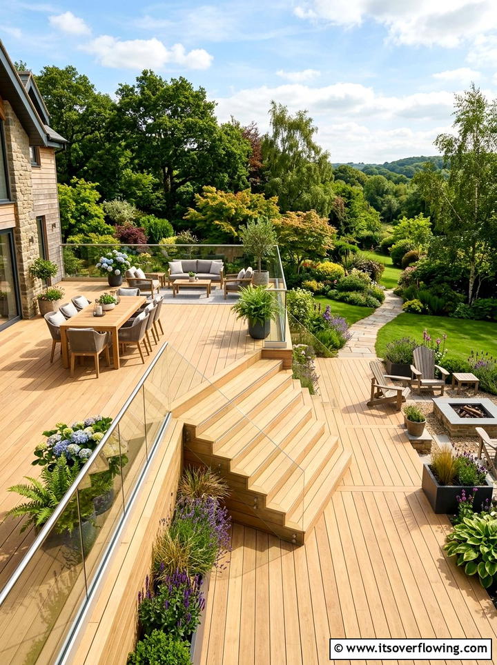 Multi Level Decking - 25 garden ideas for narrow yards