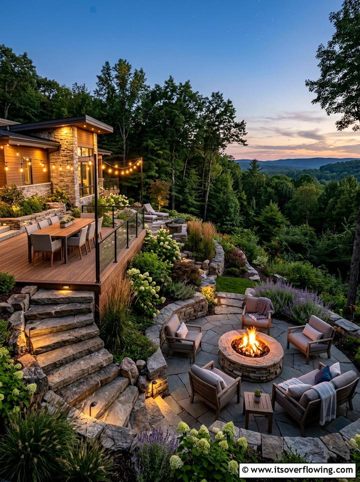 Multi Level Fire Pit Patio - 25 backyard ideas with fire pit
