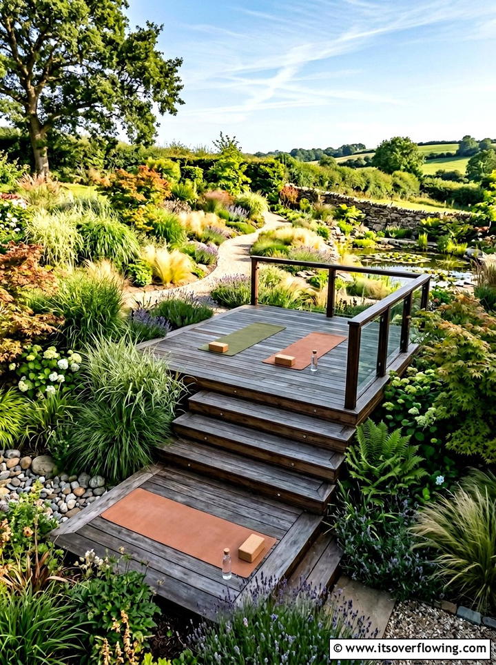 Multi Level Garden Yoga Deck - 25 backyard ideas with yoga deck