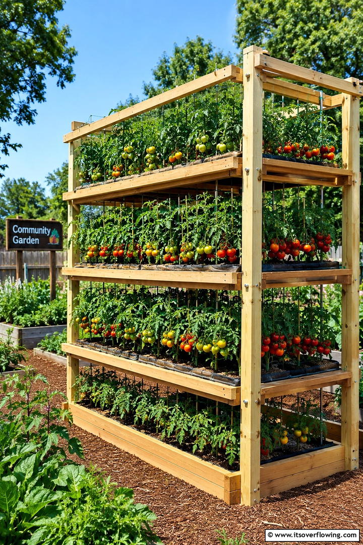 Multi Level Stacked Trellis - 30 Tomato Trellis Ideas for Healthy & Space-Saving Gardens