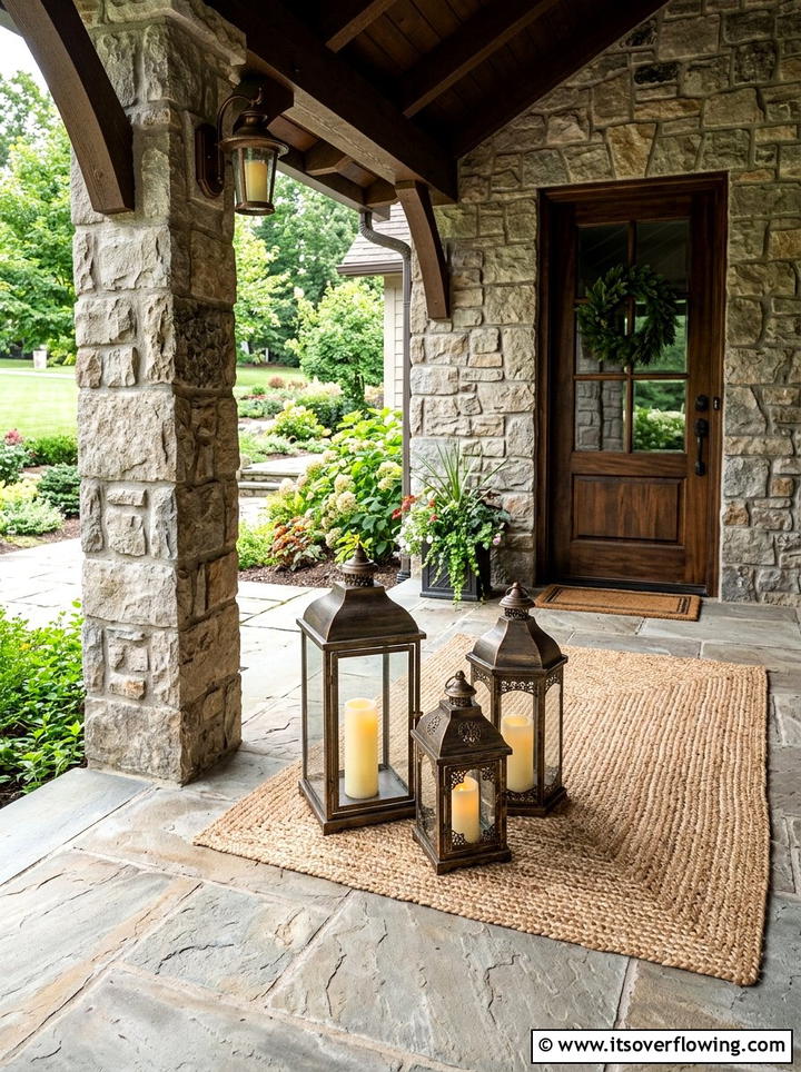 Multi Sized Lantern Clusters - 25 front porch decor ideas with lanterns