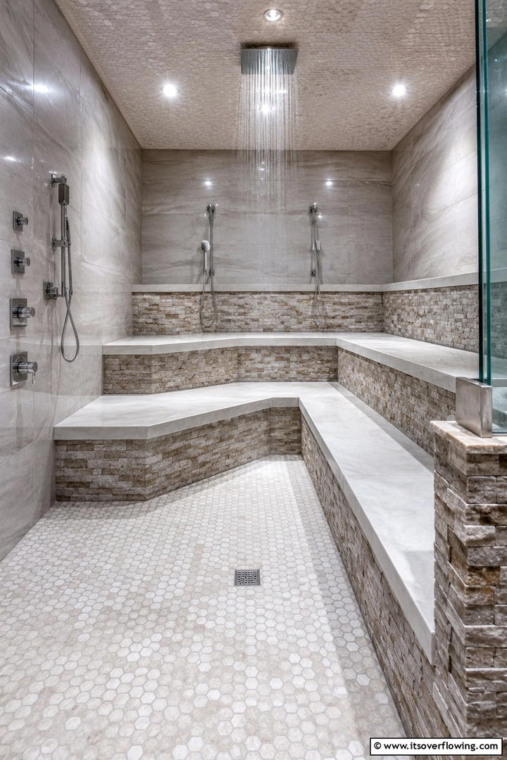 Multi Tiered Shower Seating - 30 Shower Bench Ideas for Functional Bathroom Designs