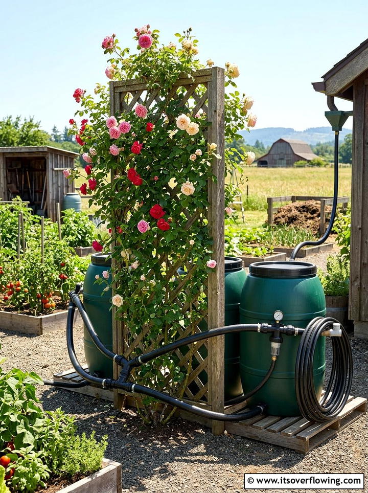 Multi barrel connector - 25 garden ideas with rain barrels