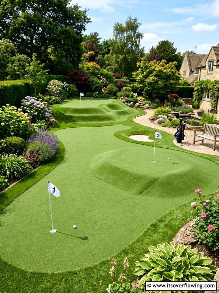 Multi hole backyard putting green - 25 backyard ideas with putting green