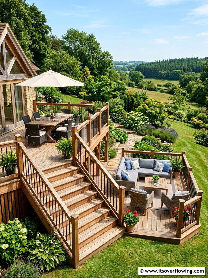 Multi level deck - 25 garden design ideas with outdoor rooms