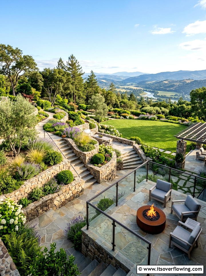 Multi level garden fire pit - 25 garden ideas with fire pit