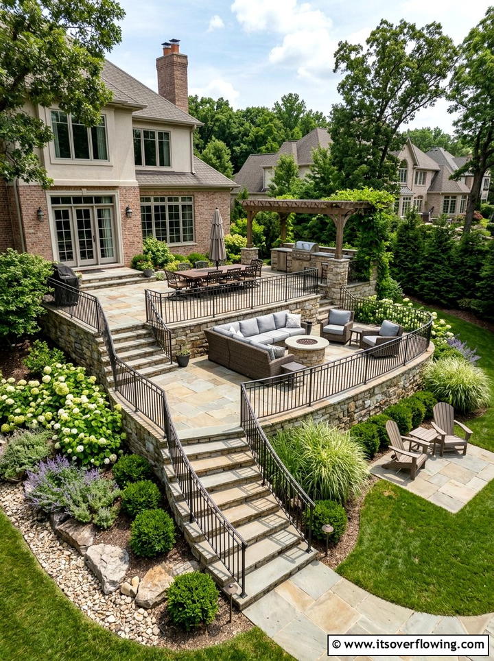 Multi level patio - 25 garden design ideas with retaining walls
