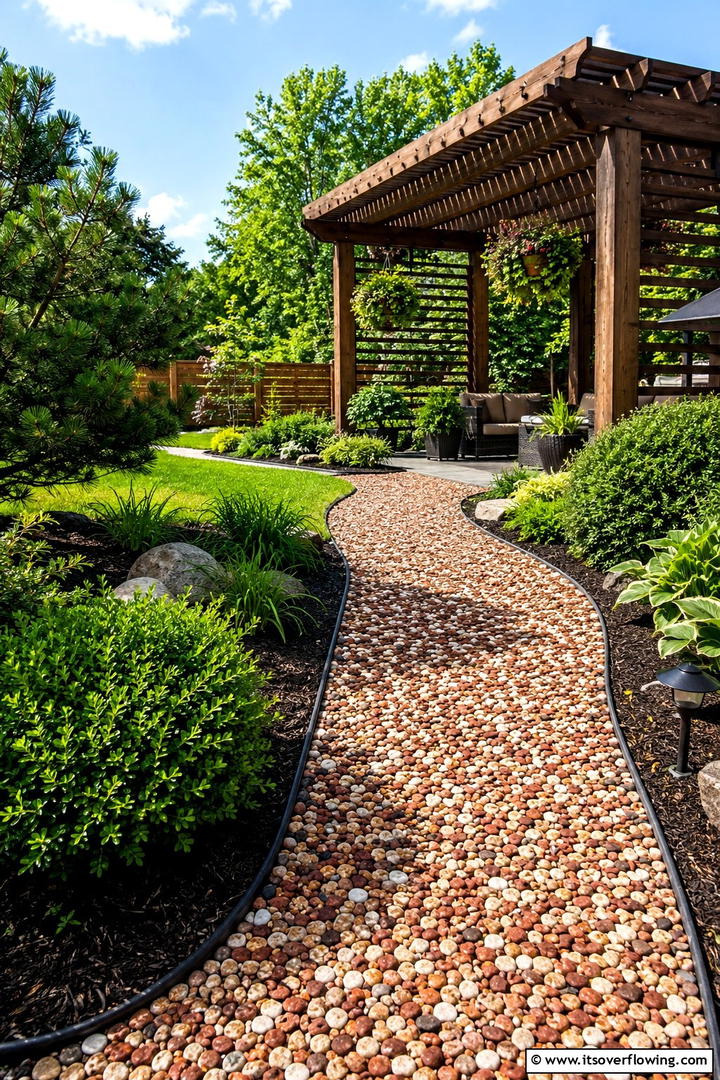 Multicolored Gravel Paths - 30 Modern Garden Edging Ideas to Define Your Outdoor Space