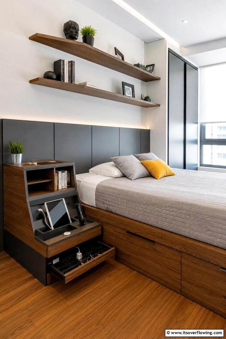 Multifunctional Organizer - 30 Innovative Nightstand Ideas for Bedroom Functionality