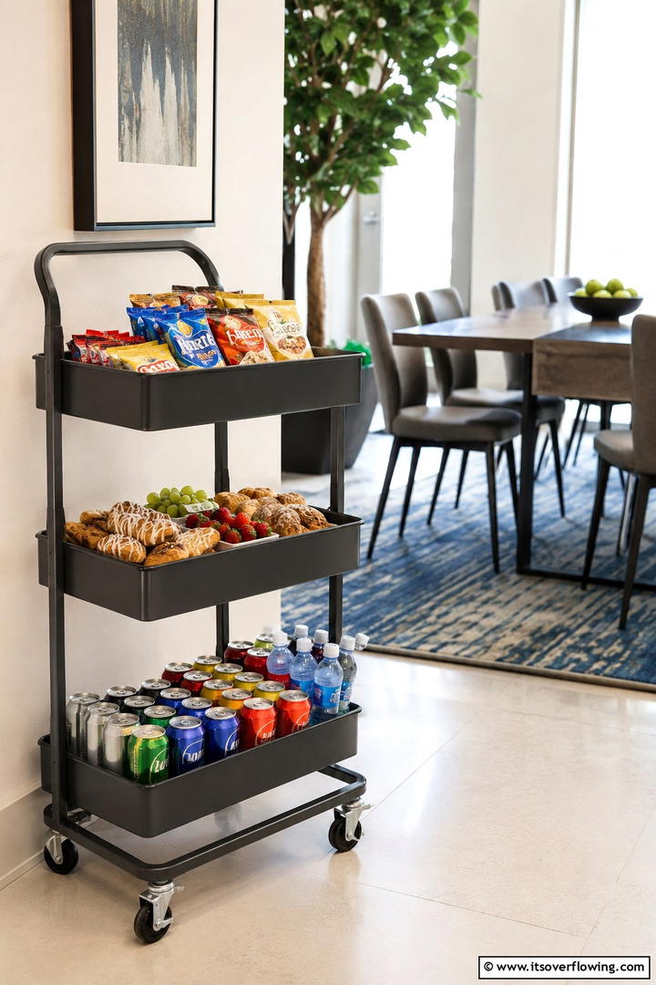 Multifunctional Snack Carts - 30 Snack Storage Ideas for Organized Kitchen Pantries