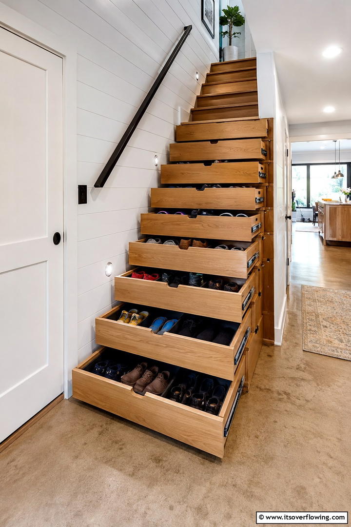 Multifunctional Staircase Drawers - 30 Tiny House Storage Ideas to Maximize Compact Living Spaces