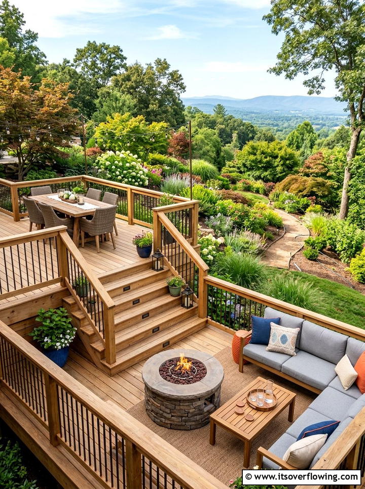 Multilevel Deck - 25 backyard ideas with seating area