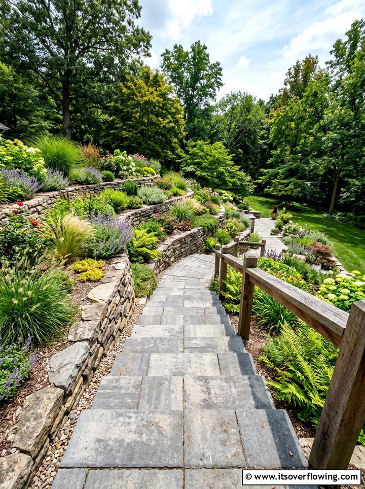 Multilevel Paver Terrace Steps - 25 small garden ideas with pavers