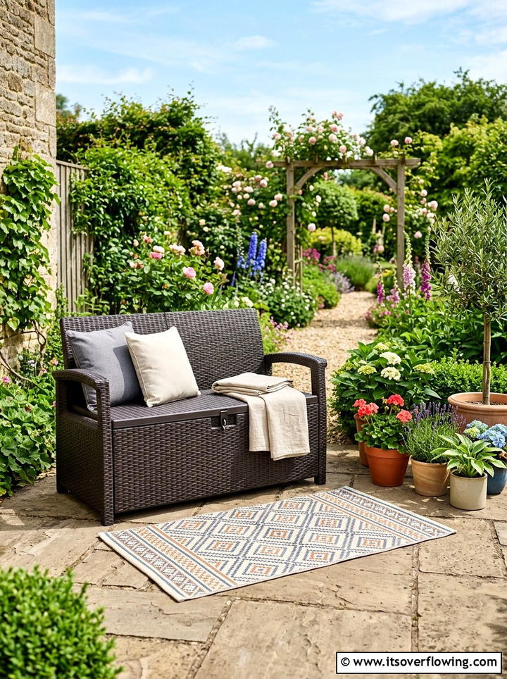 Multipurpose Storage Bench For Garden - 25 small garden ideas with compact furniture